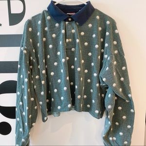 Brandy Melville Polka Dot Long Sleeve Shirt
